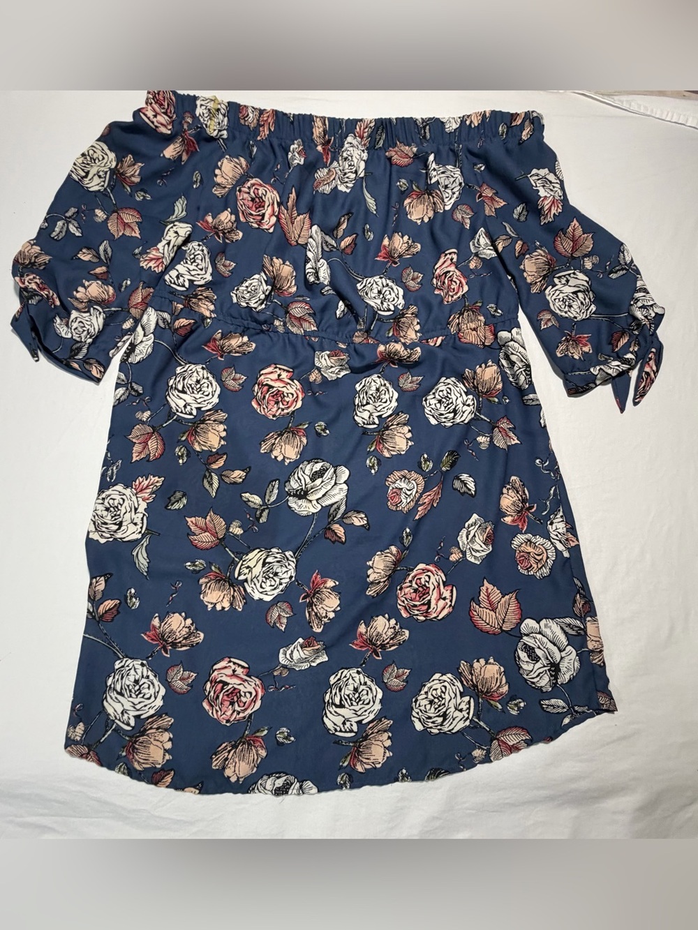 indulge Navy Floral Off-Shoulder Tunic